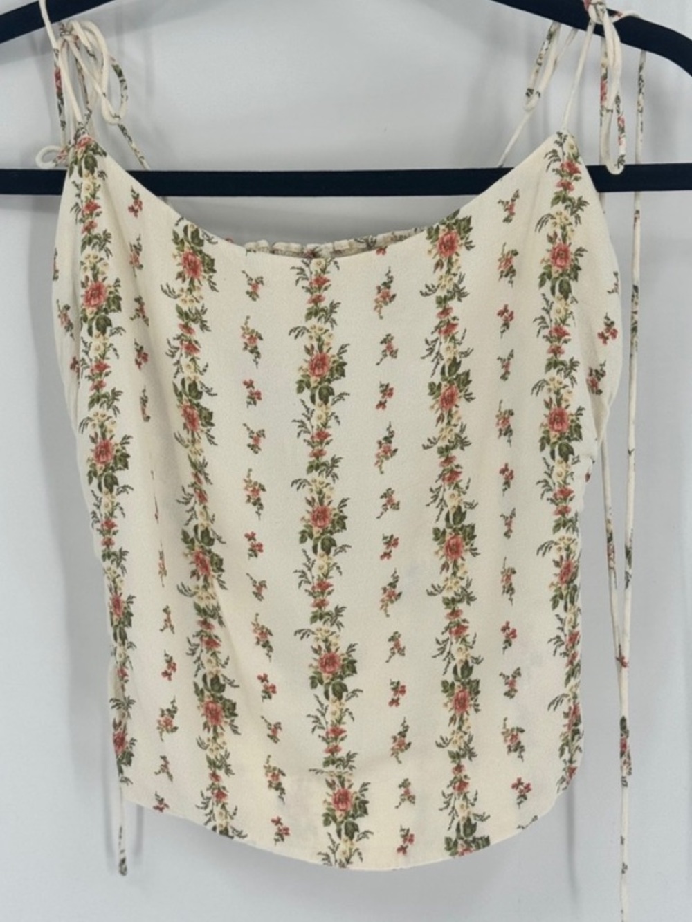 Reformation Cream Floral Tie-Shoulder Tank Top - Picture 2 of 5